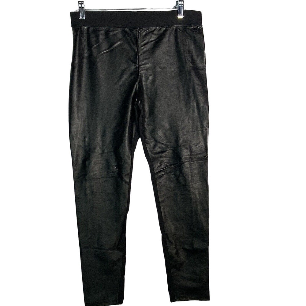 Victoria’s Secret PINK Black Faux Leather Leggings Size Large